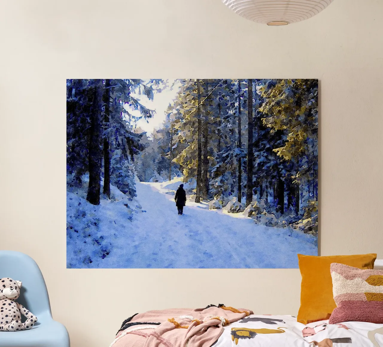 Winter walking acrylic glass by Massimo Frascogna