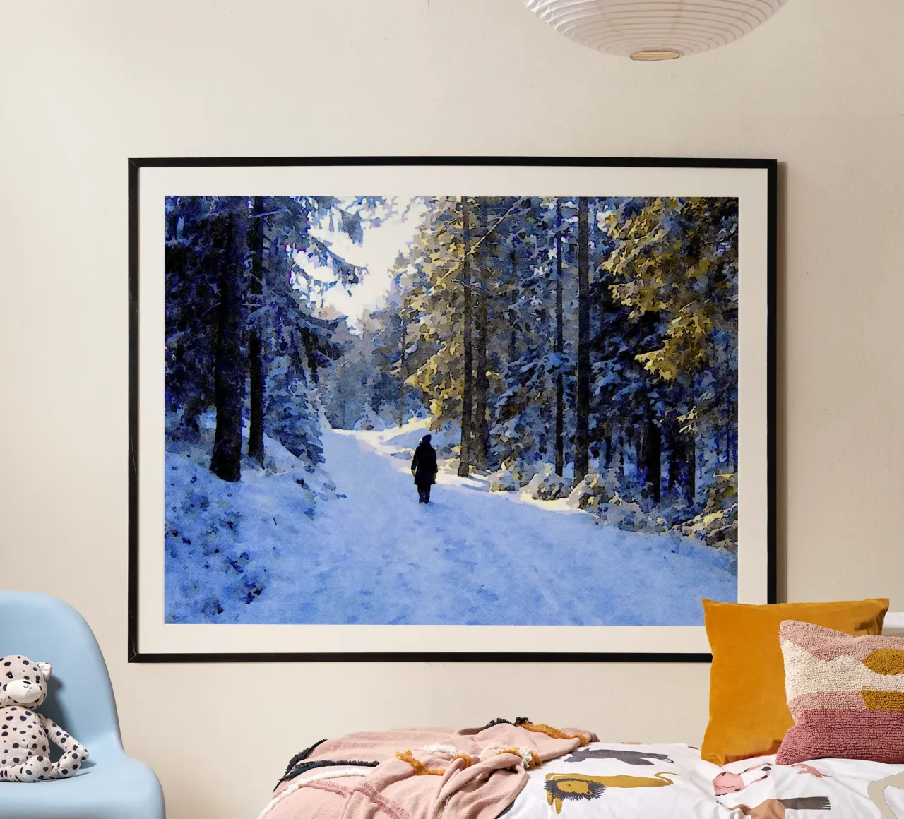 Winter walking poster by Massimo Frascogna