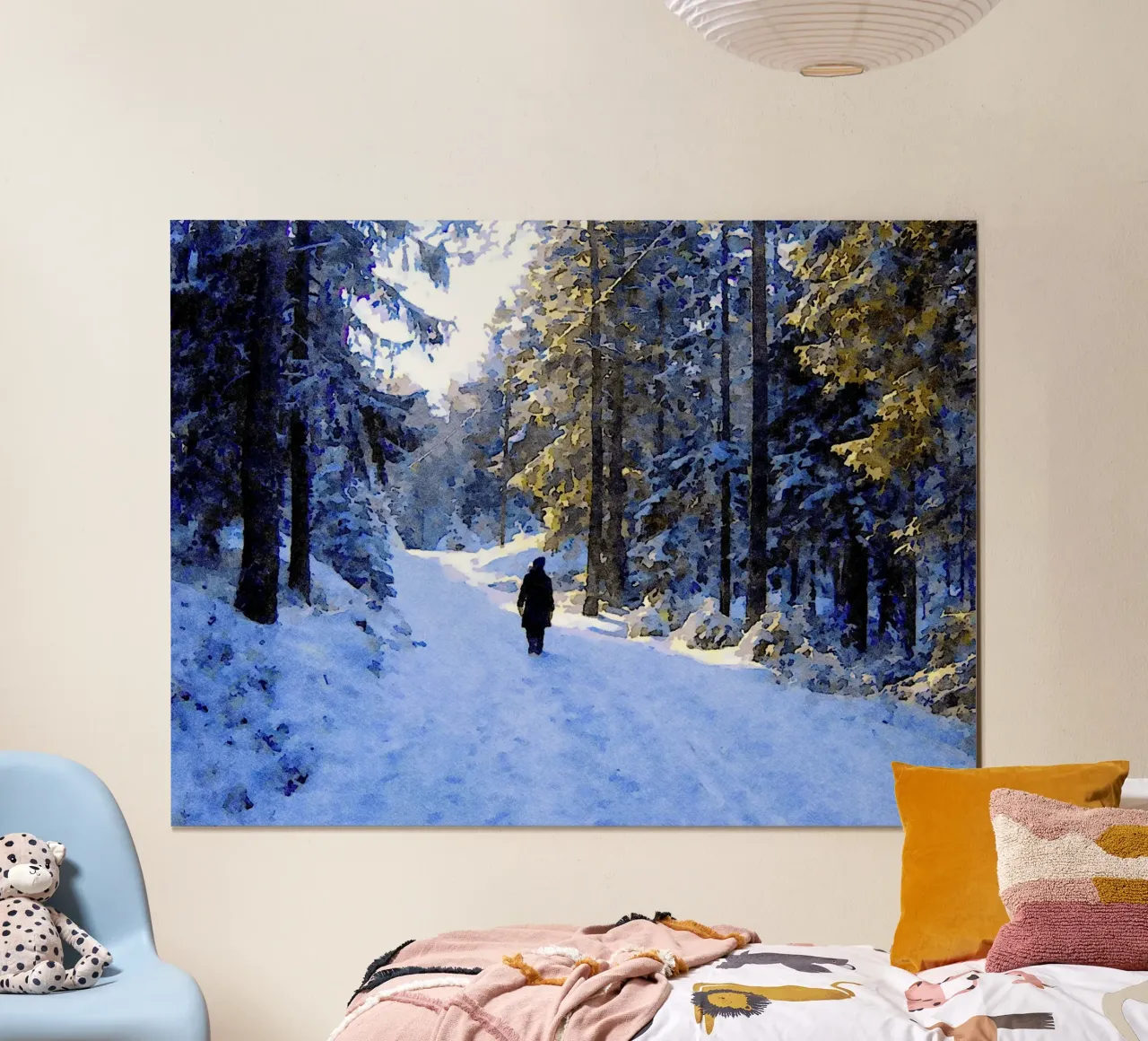 Winter walking poster by Massimo Frascogna