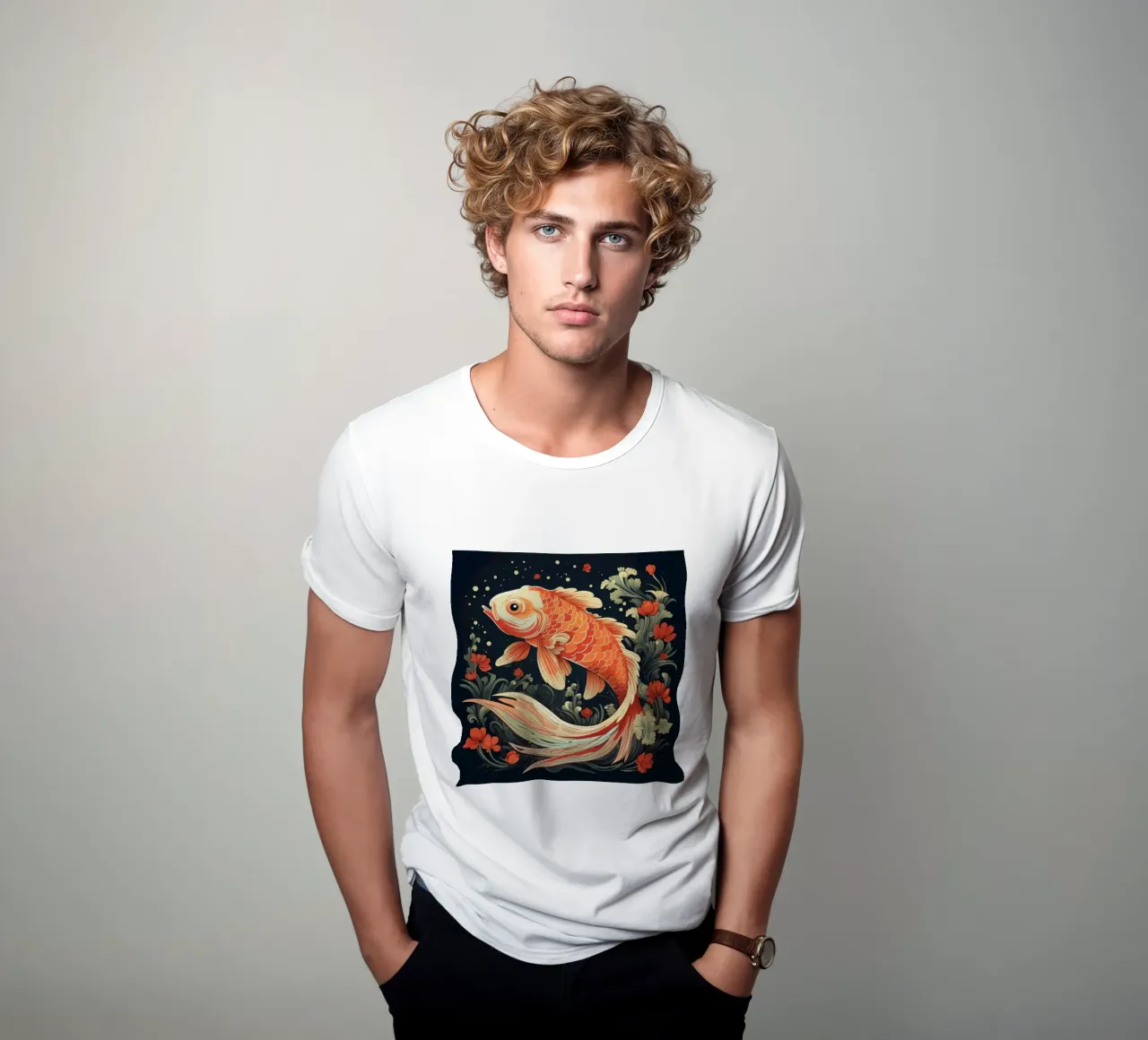 Pesce Koi retrò t-shirt da Funny Animals