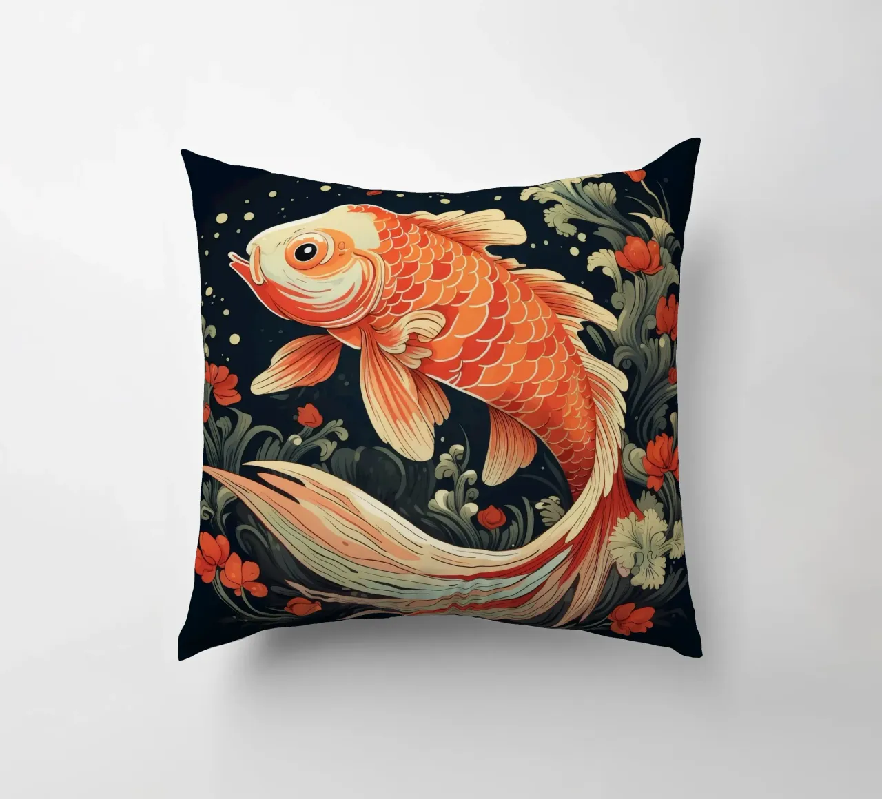 Pesce Koi retrò cuscino da Funny Animals