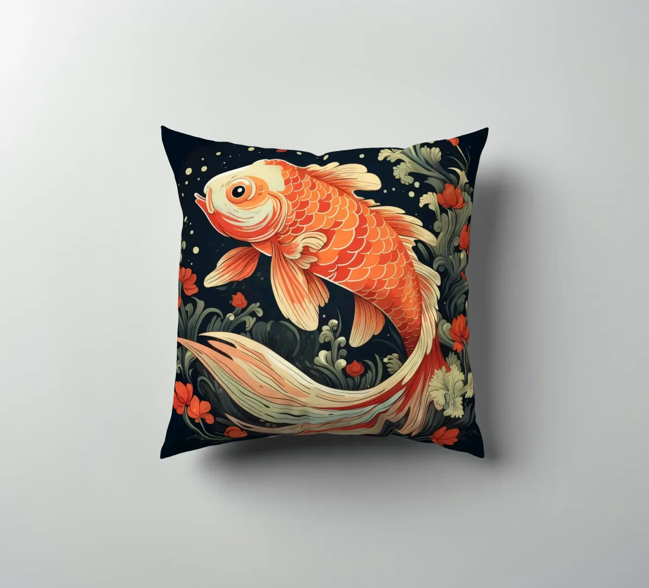 Pesce Koi retrò cuscino da Funny Animals