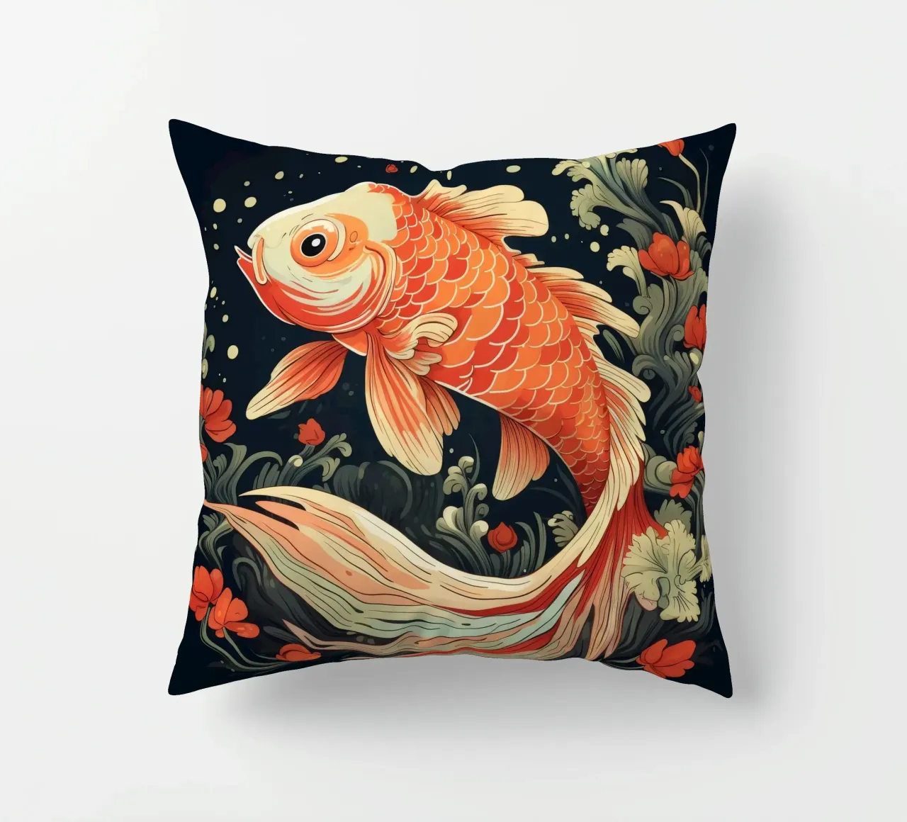 Pesce Koi retrò cuscino da Funny Animals