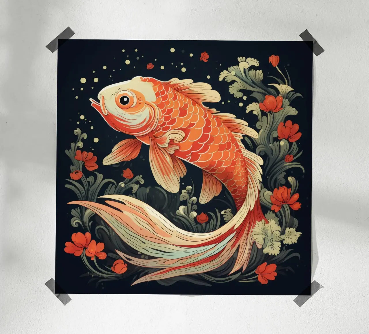 Pesce Koi retrò carta hahnemühle da Funny Animals