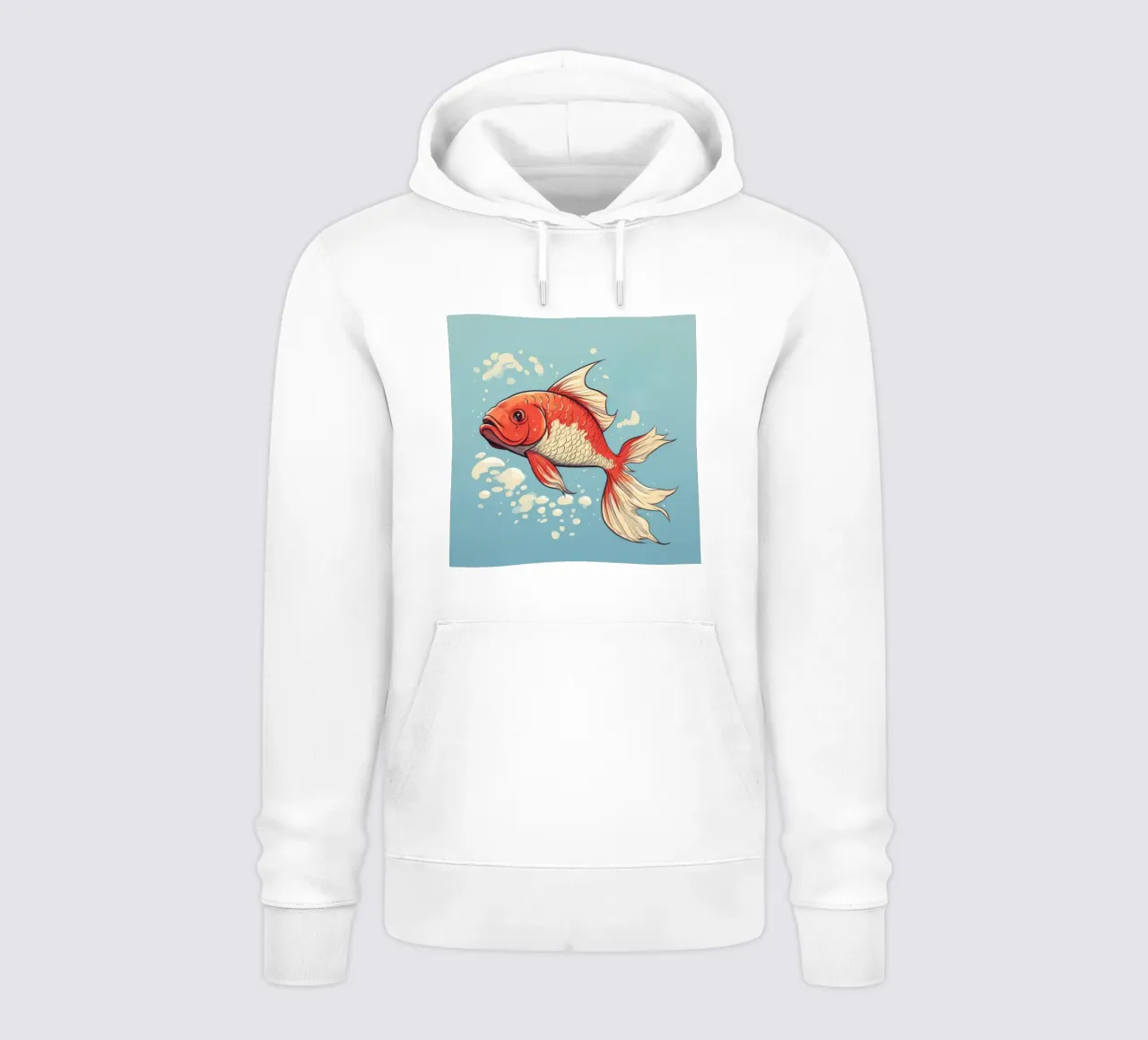Cartoni animati retrò divertenti sul pesce Koi felpa con cappuccio da Funny Animals