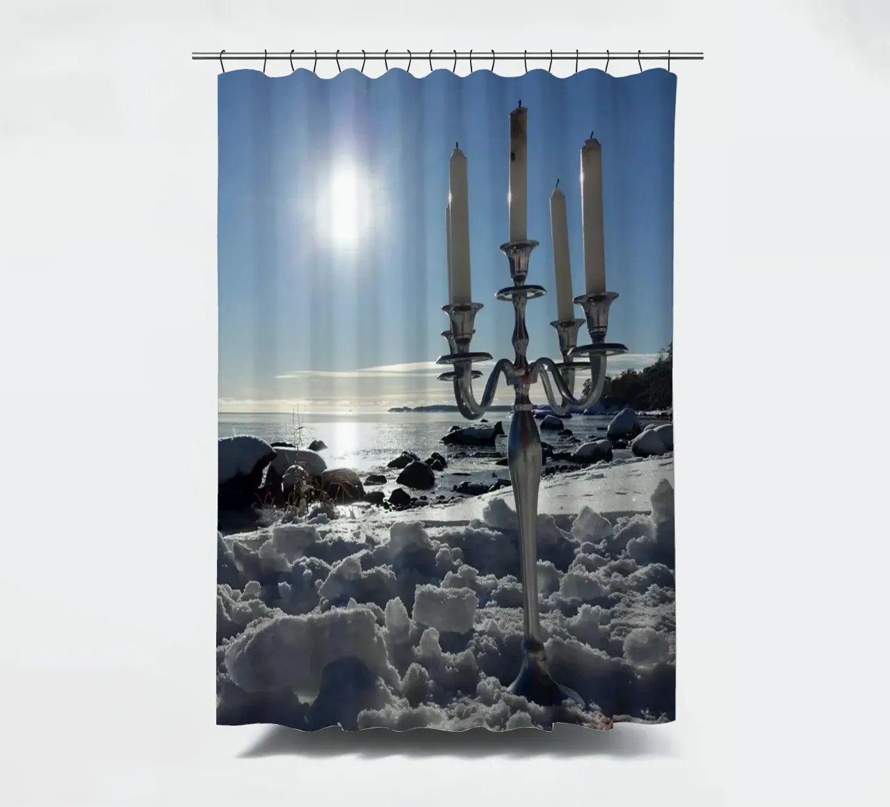 Il candelabro e l'inverno tenda da doccia da Massimo Frascogna