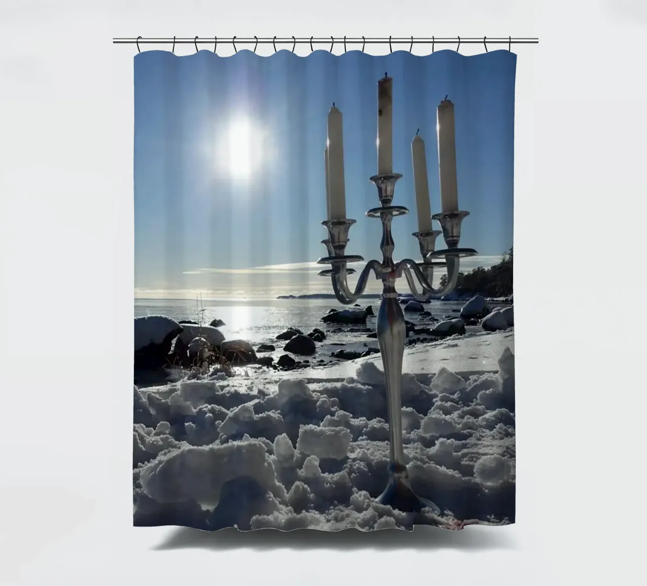 Il candelabro e l'inverno tenda da doccia da Massimo Frascogna