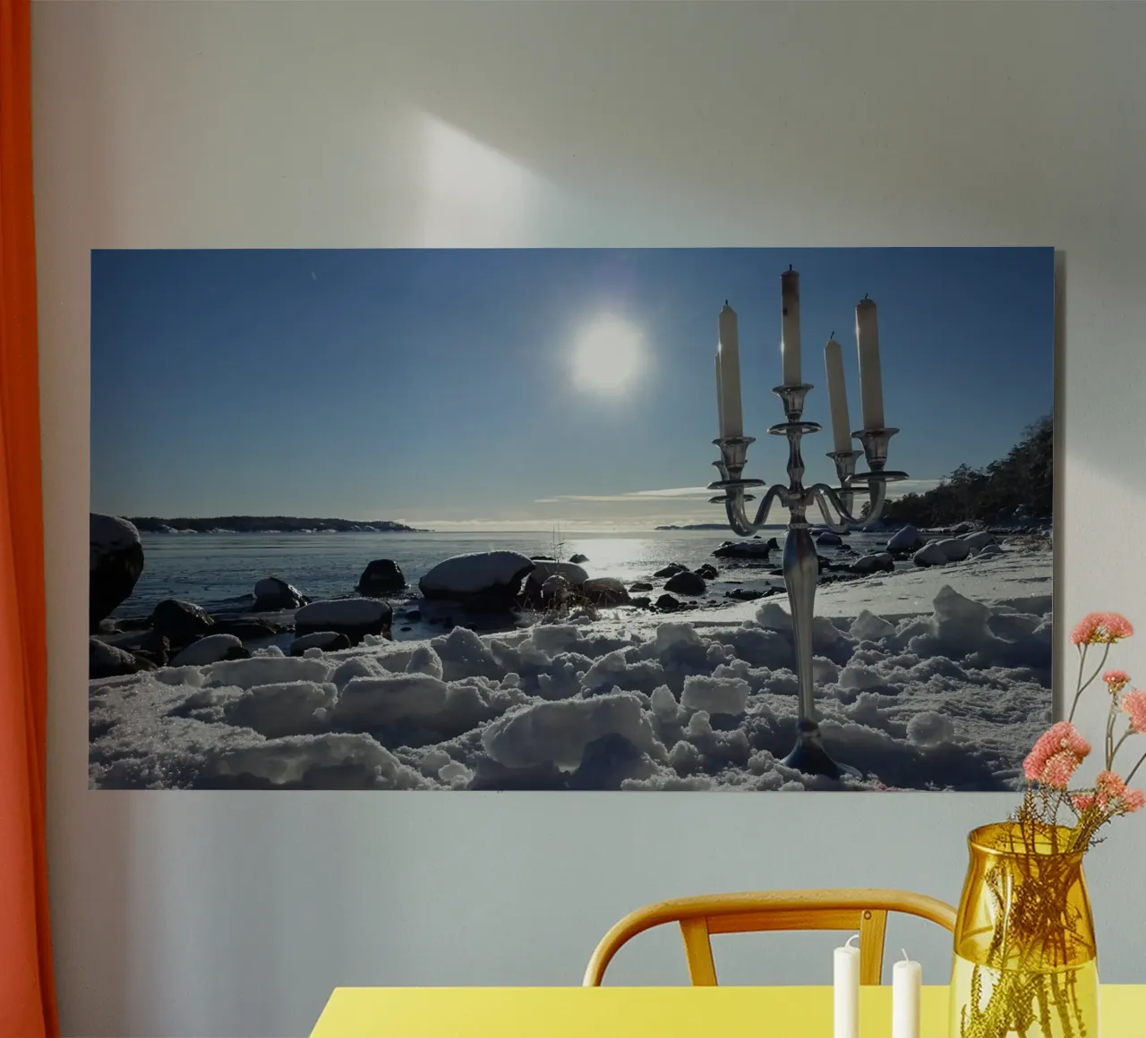 Il candelabro e l'inverno alluminio dibond da Massimo Frascogna