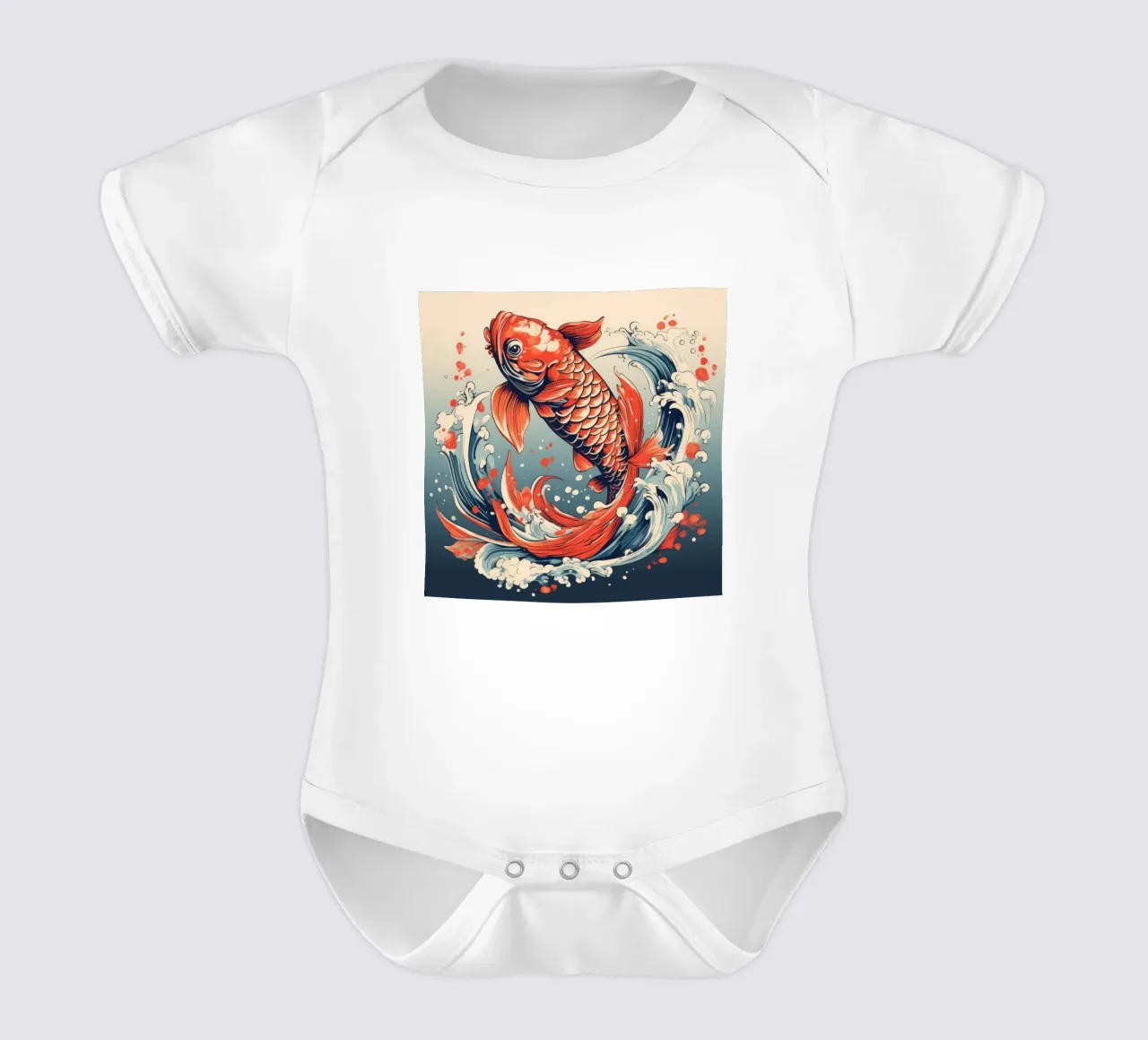 Pesce Koi retrò body neonato maniche corte da Funny Animals