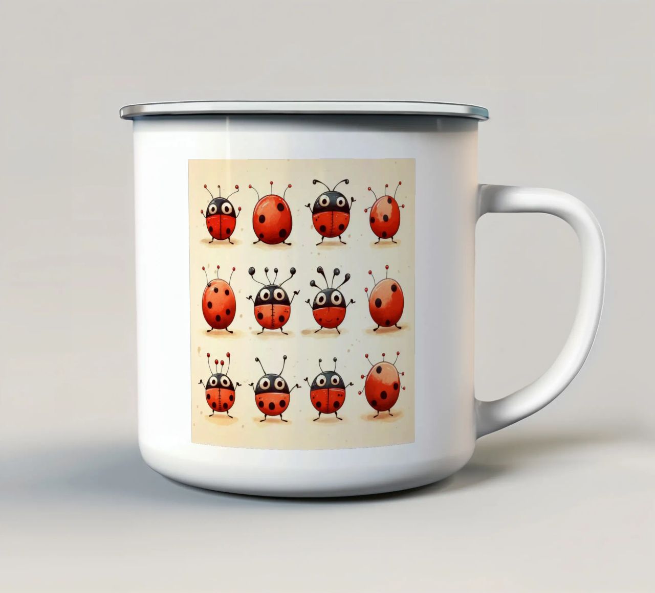 Retro Ladybug Gang tazza in smalto da Funny Animals