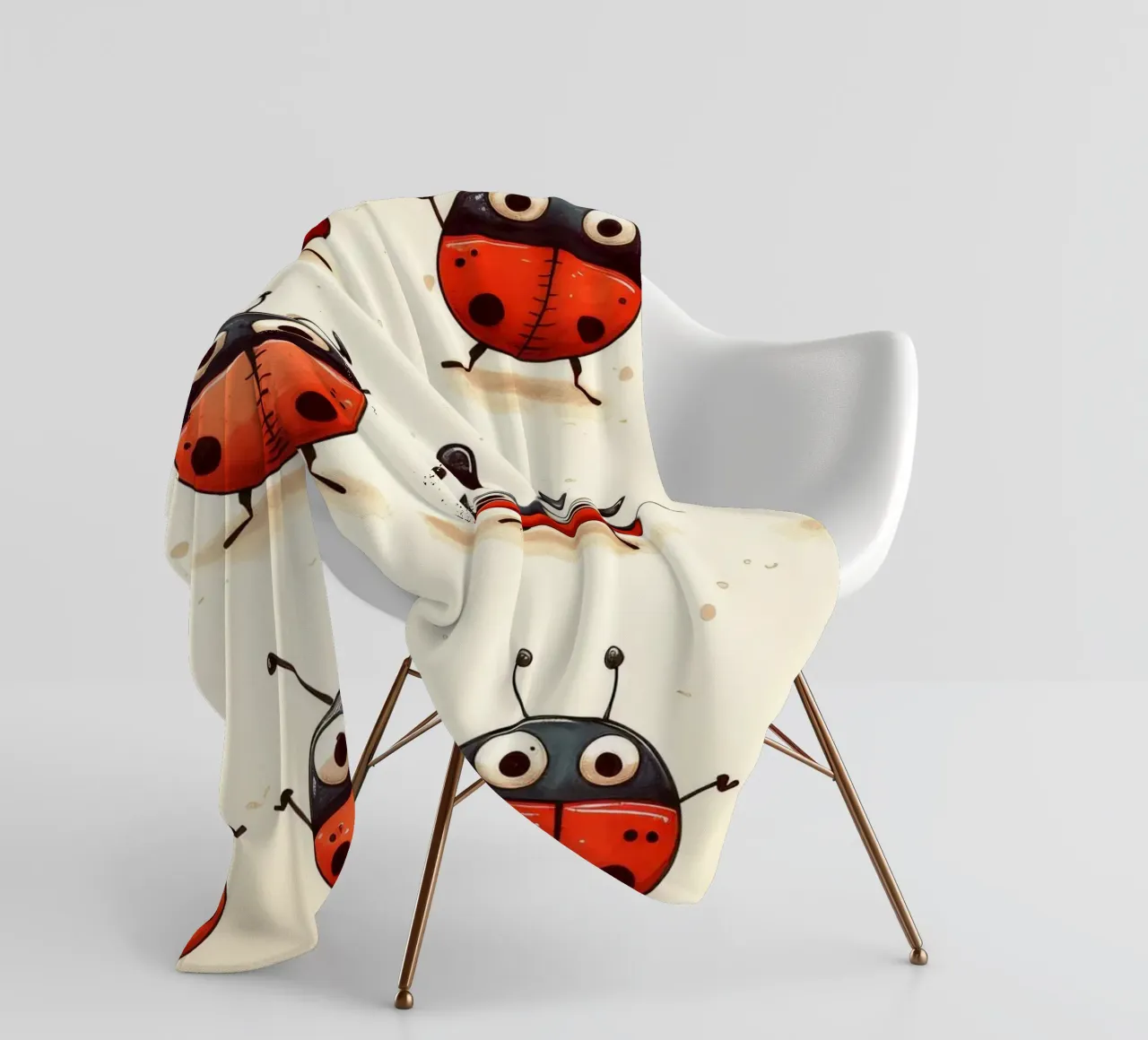Retro Ladybug Gang fleece blanket by Funny Animals