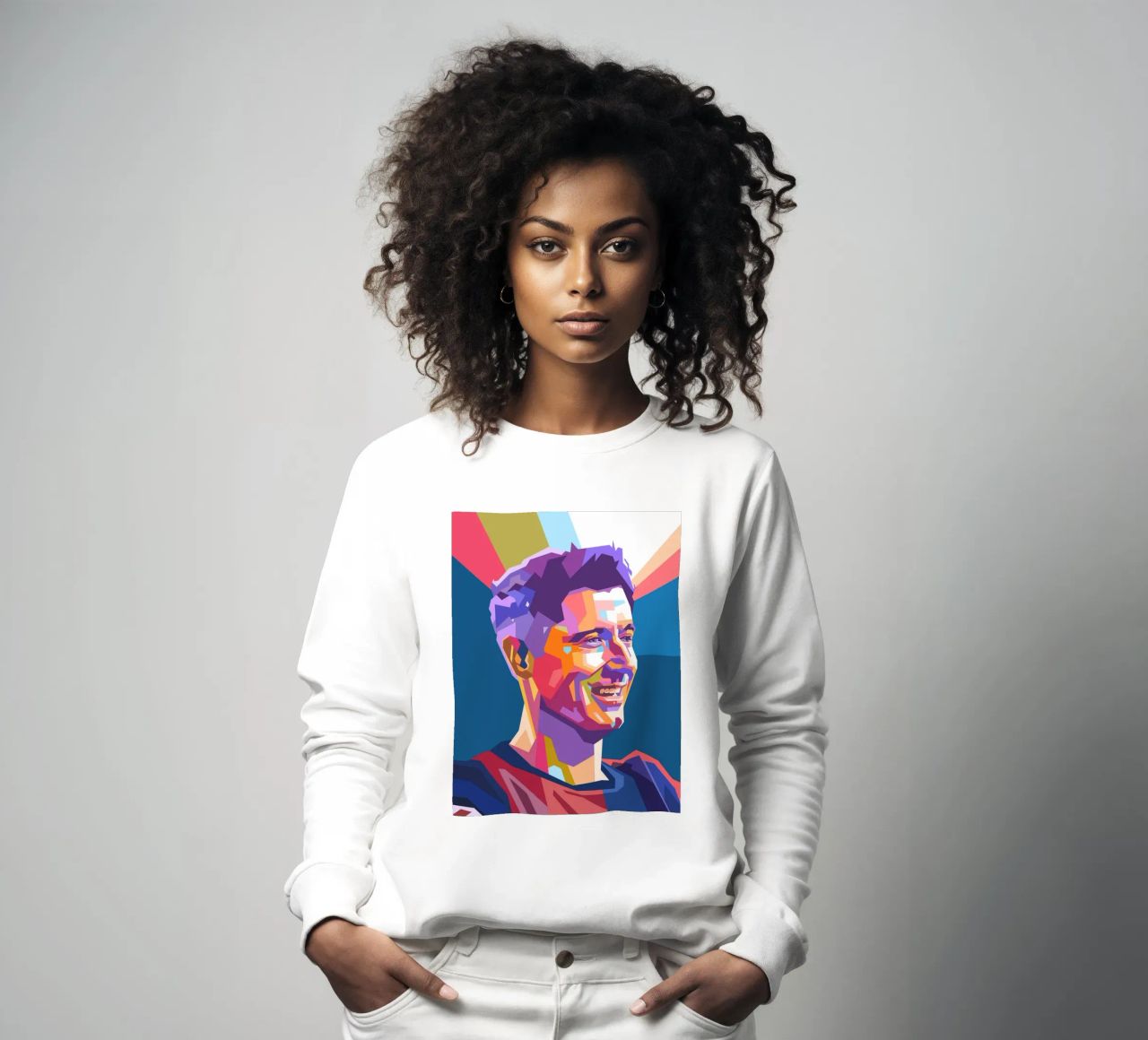 Ritratto pop art di Robert Lewandowski felpa da Hantamrata