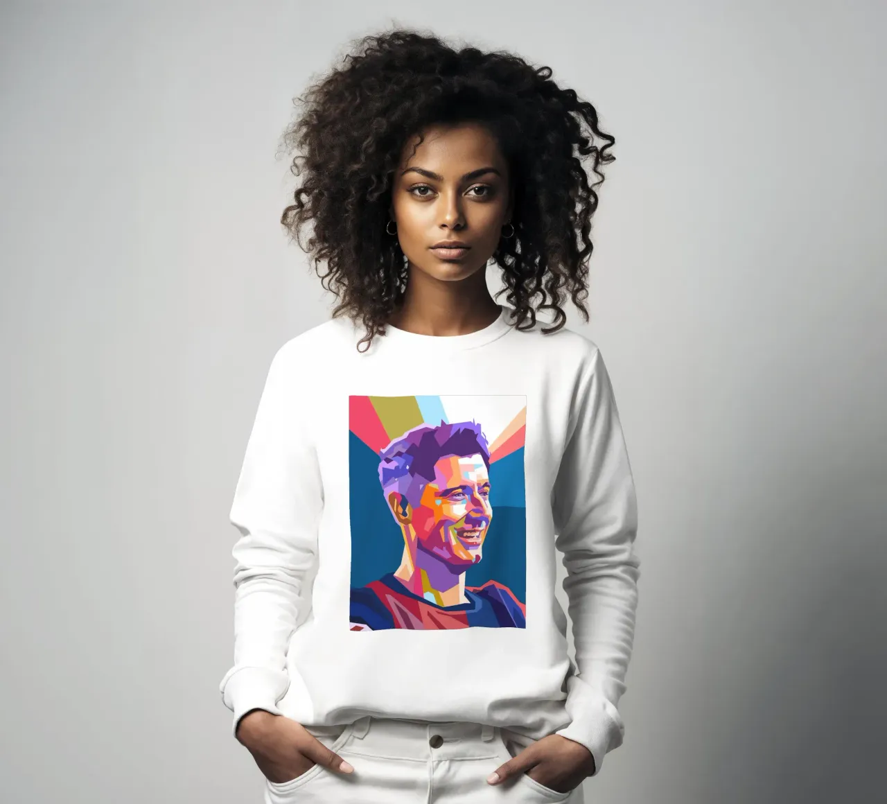 Robert Lewandowski pop-art portret sweatshirt van Hantamrata