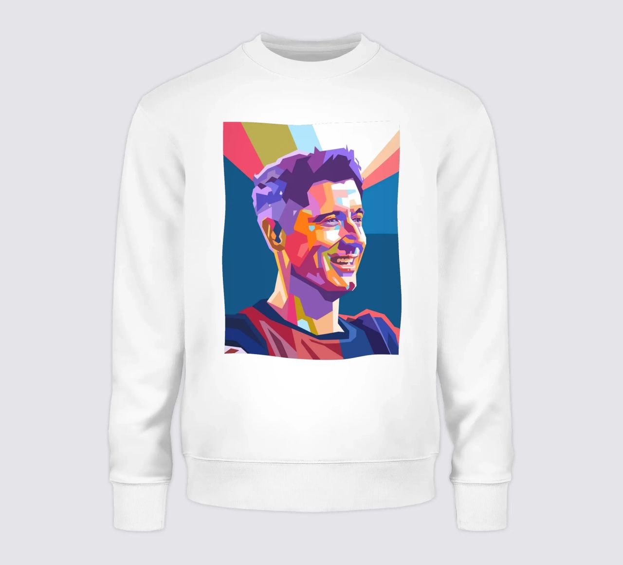 Ritratto pop art di Robert Lewandowski felpa da Hantamrata