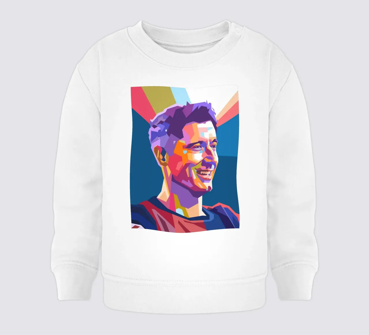 Ritratto pop art di Robert Lewandowski felpa neonato da Hantamrata