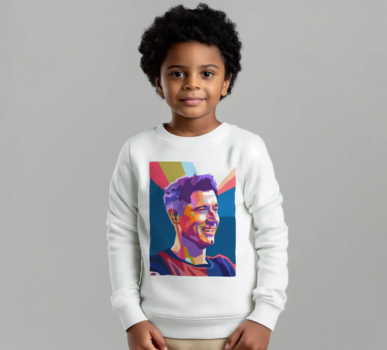 Robert Lewandowski Pop-Art-Porträt Kinder Sweatshirt von Hantamrata