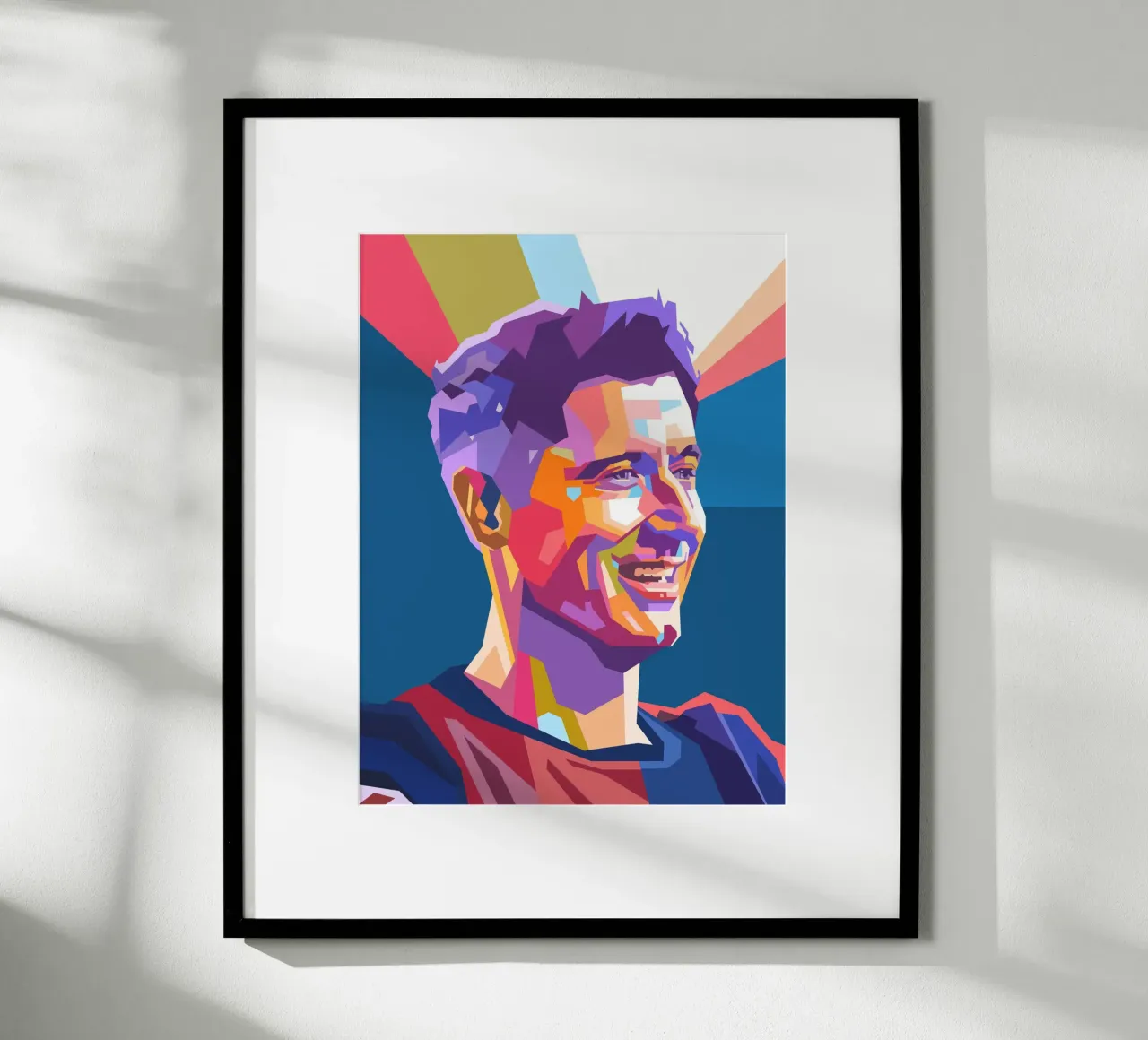 Ritratto pop art di Robert Lewandowski poster da Hantamrata