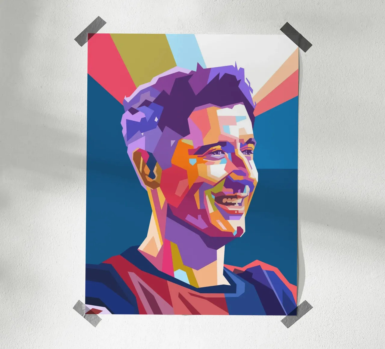 Ritratto pop art di Robert Lewandowski poster da Hantamrata