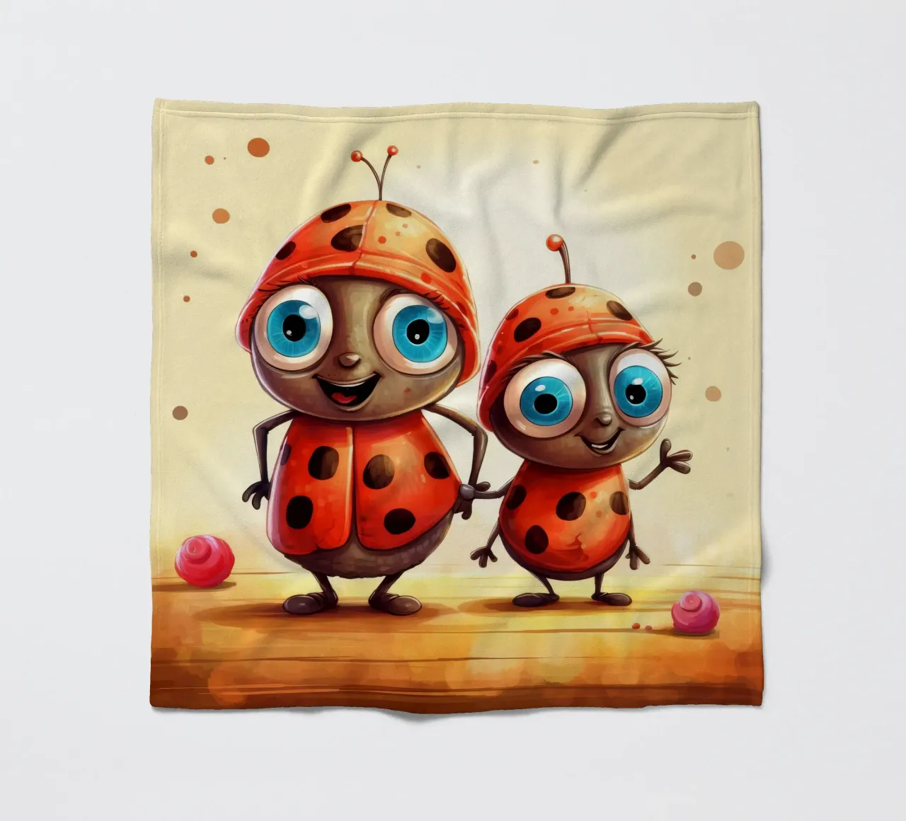 Retro Ladybug Duo coperta in pile da Funny Animals