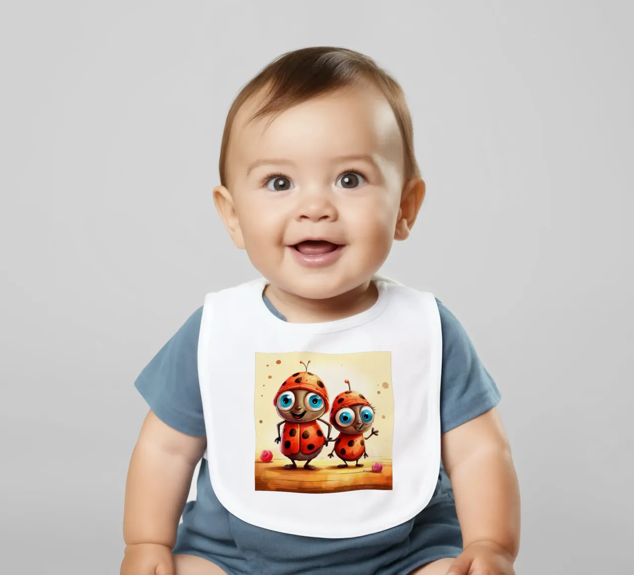 Retro Ladybug Duo bavaglino da Funny Animals