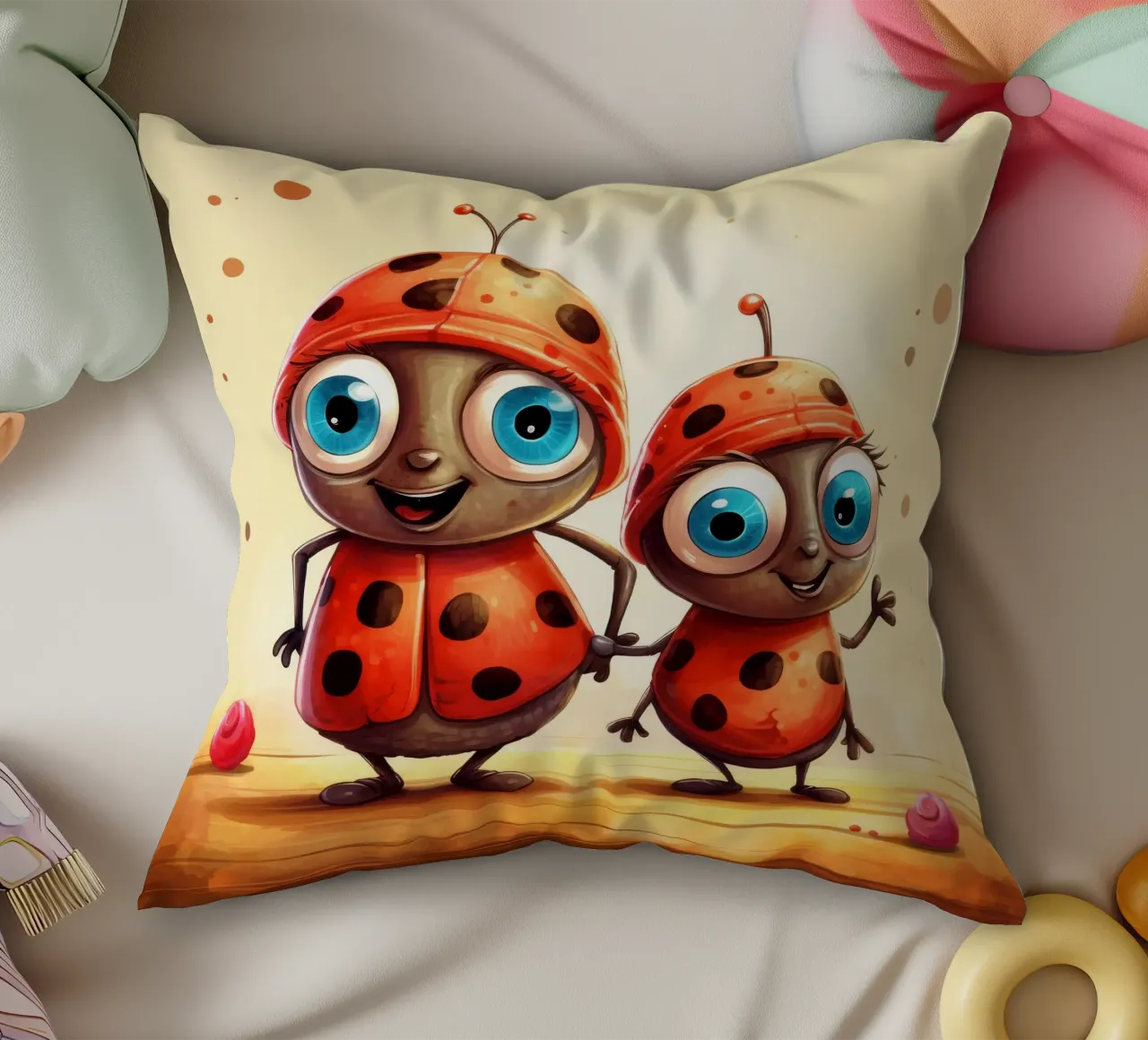 Retro Ladybug Duo cuscino da Funny Animals