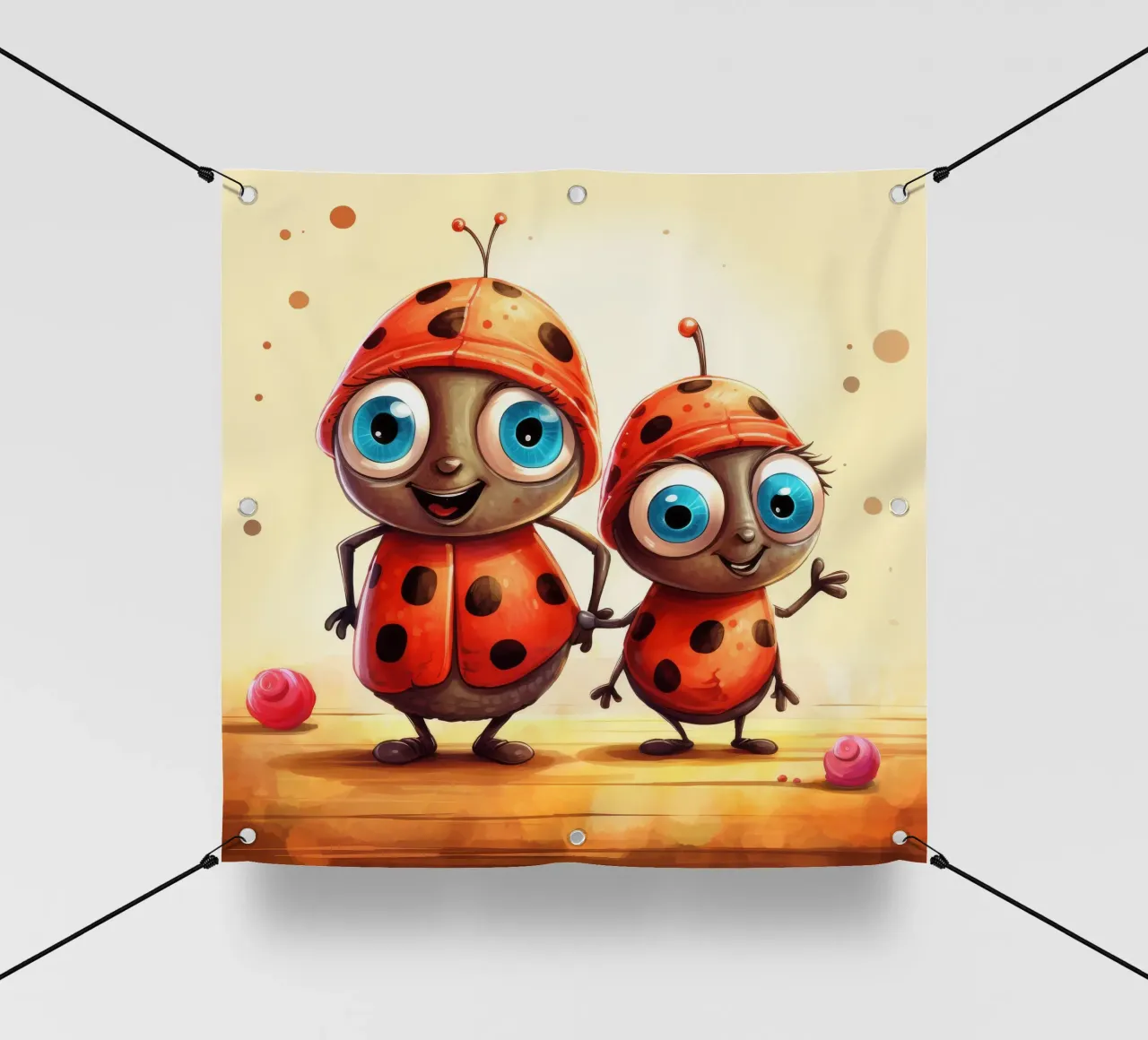 Retro Ladybug Duo telo in pvc da Funny Animals