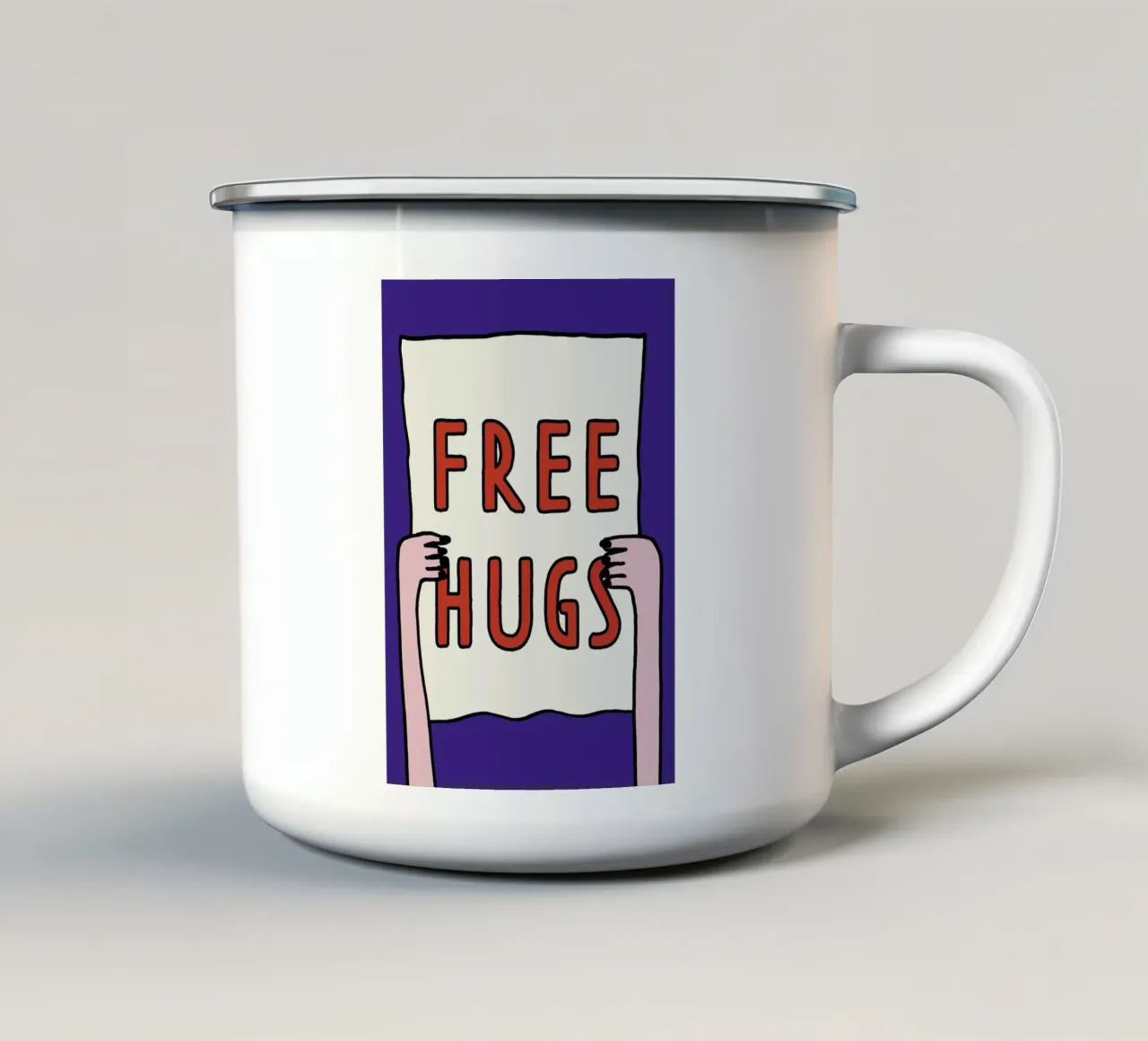 Free Hugs tazza in smalto da thesoulhugclub