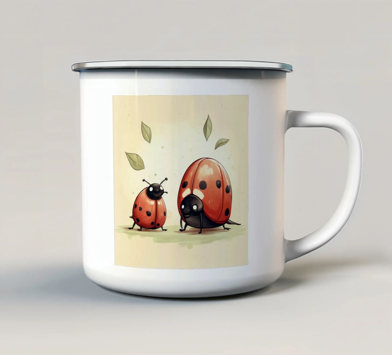 Retro Ladybug Duo tazza in smalto da Funny Animals