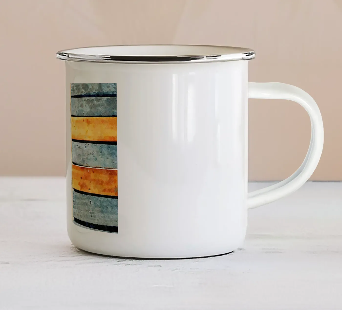 Buzzer enamel mug by Massimo Frascogna