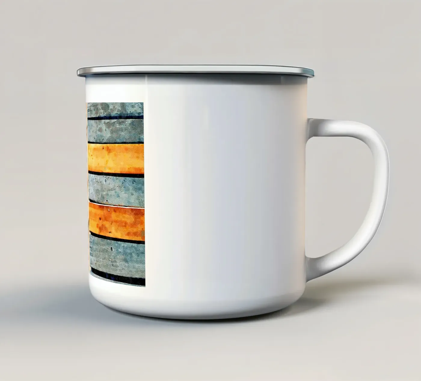 Buzzer enamel mug by Massimo Frascogna
