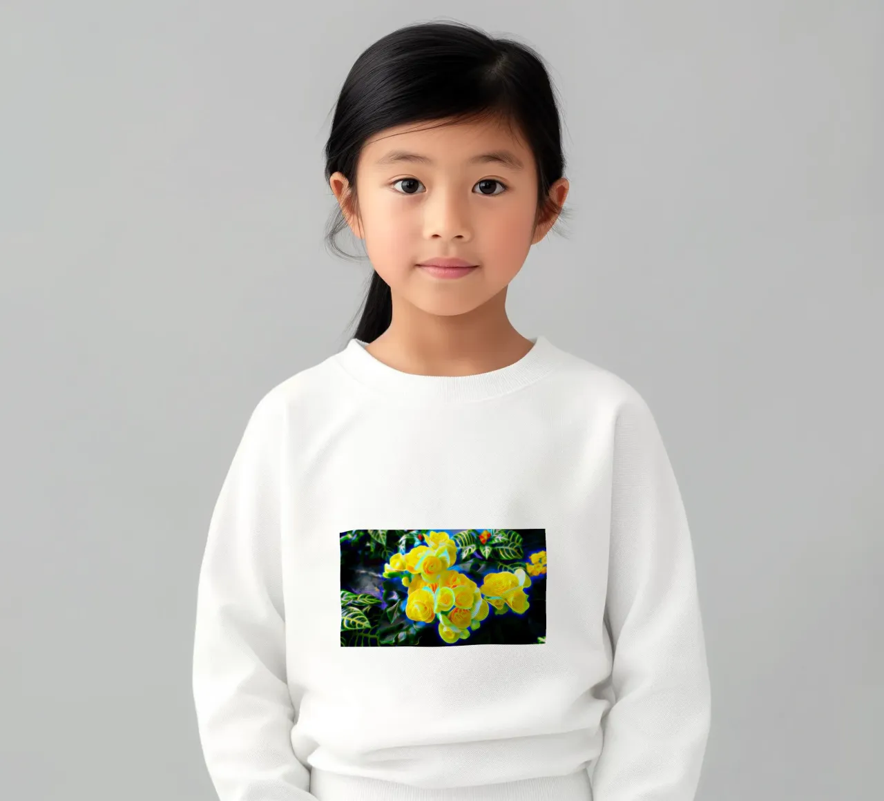 Gelbe Blumen Kinder Sweatshirt von Massimo Frascogna