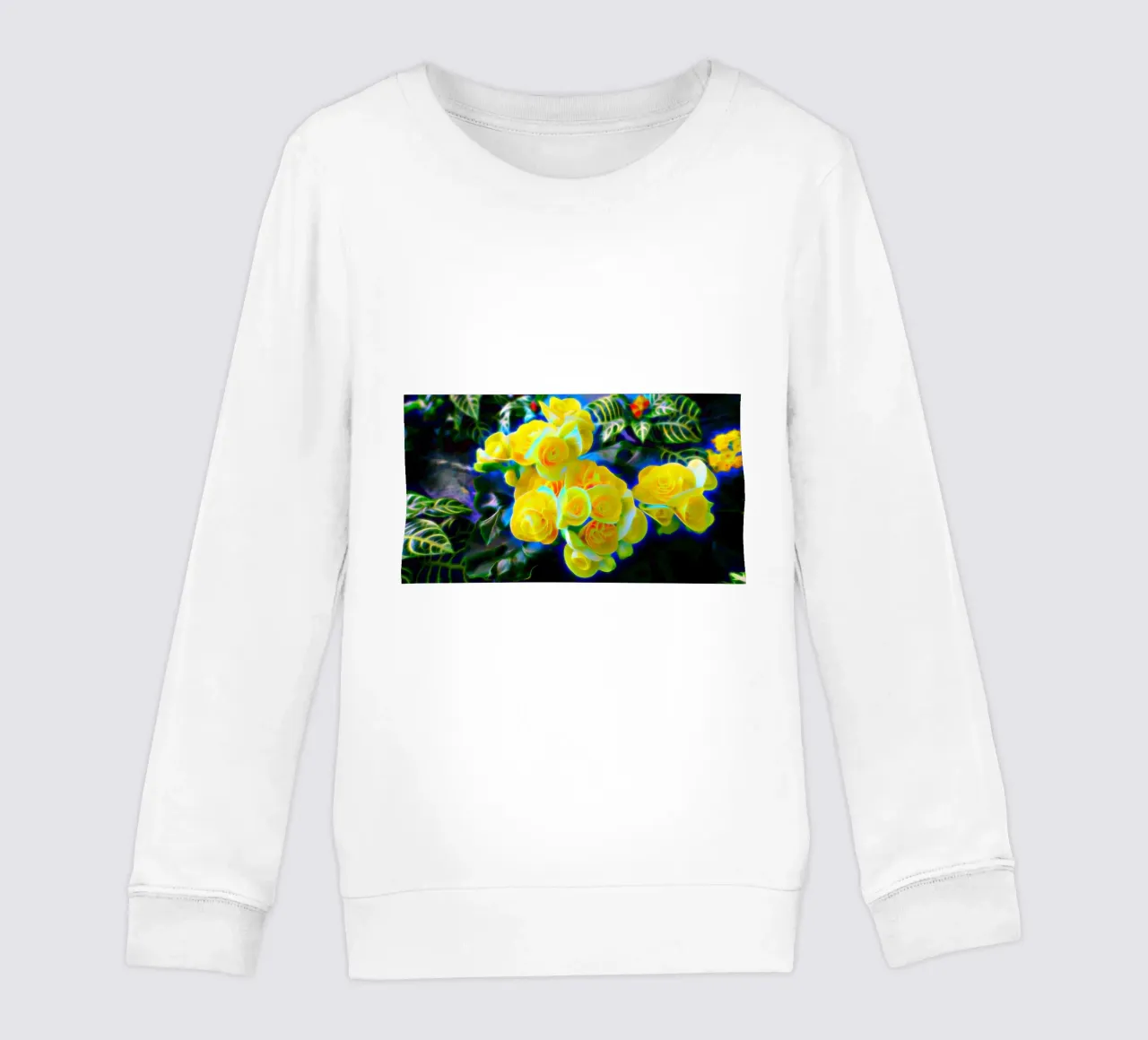 Gelbe Blumen Kinder Sweatshirt von Massimo Frascogna
