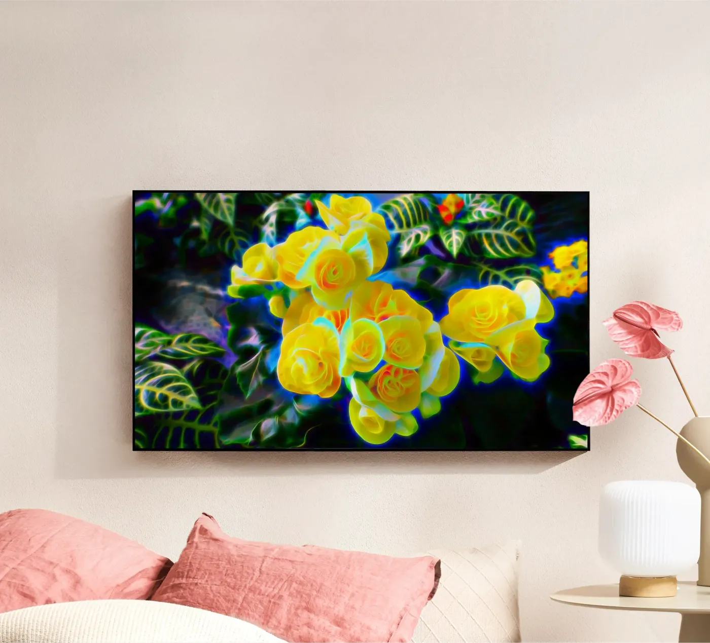 Fiori gialli plexiglass da Massimo Frascogna