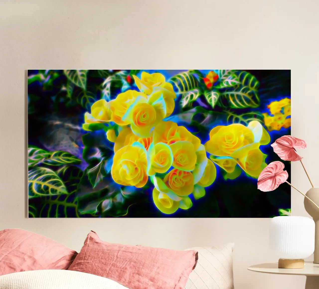 Yellow flowers plexiglass da Massimo Frascogna