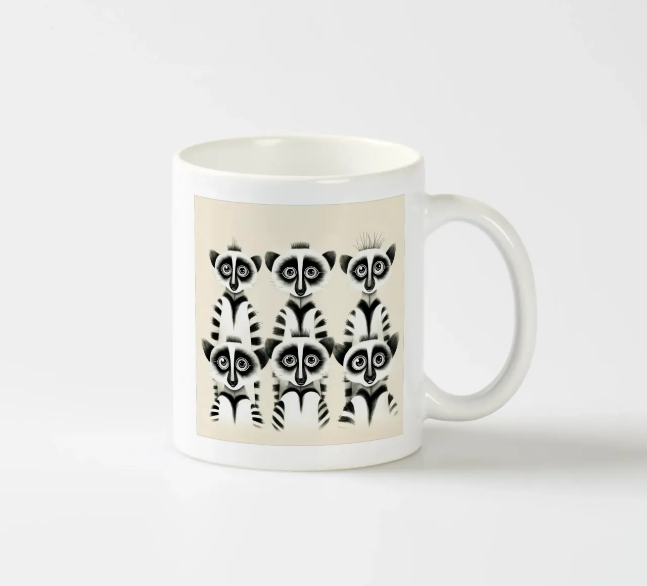 La banda dei lemuri retrò tazza in ceramica da Funny Animals