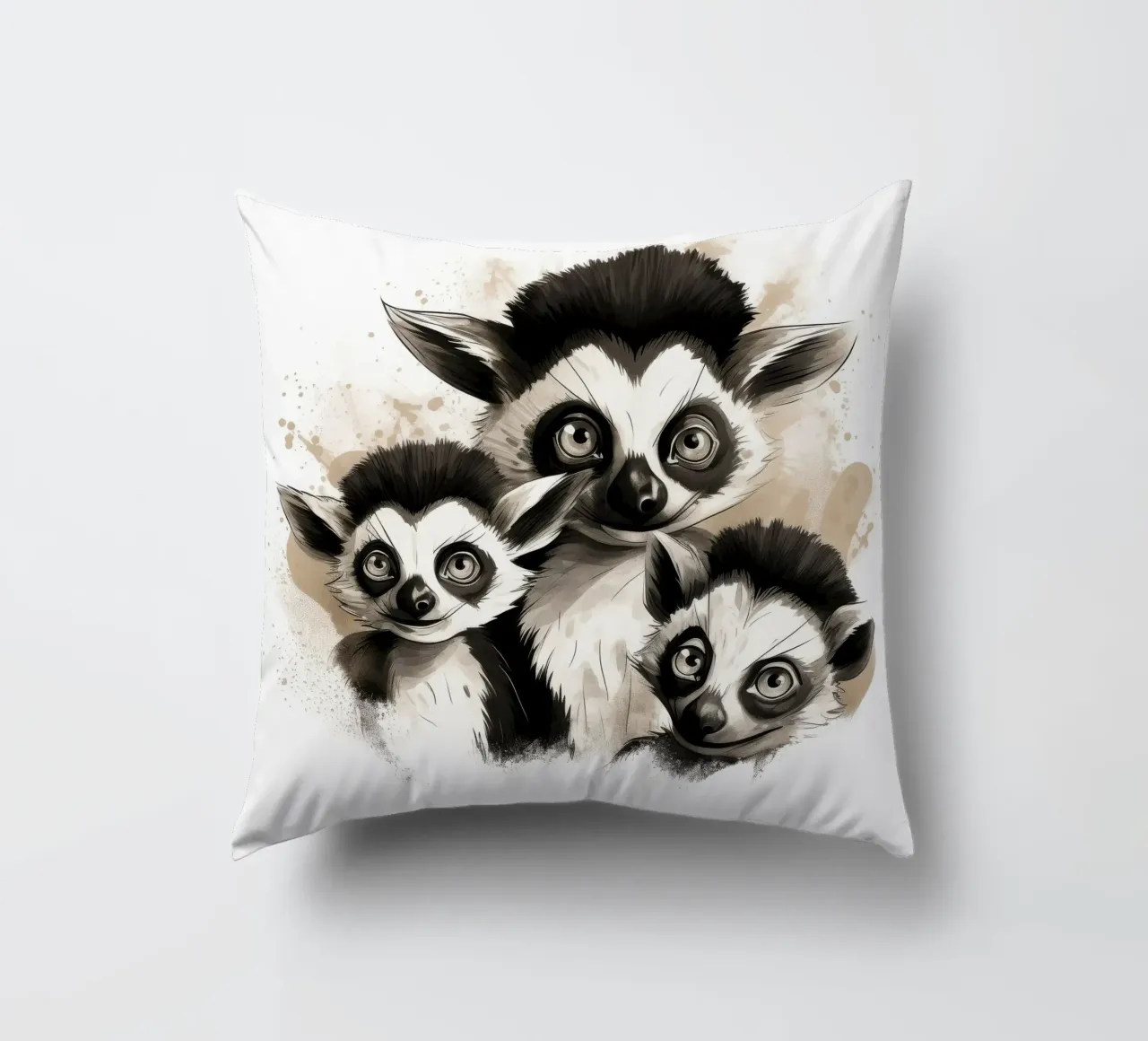 La banda dei lemuri retrò cuscino da Funny Animals