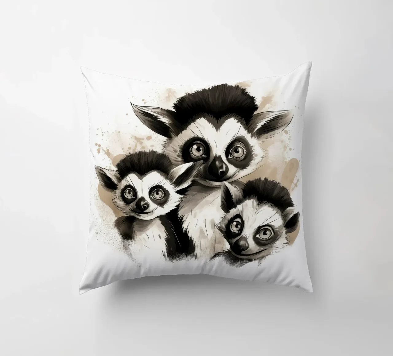 La banda dei lemuri retrò cuscino da Funny Animals