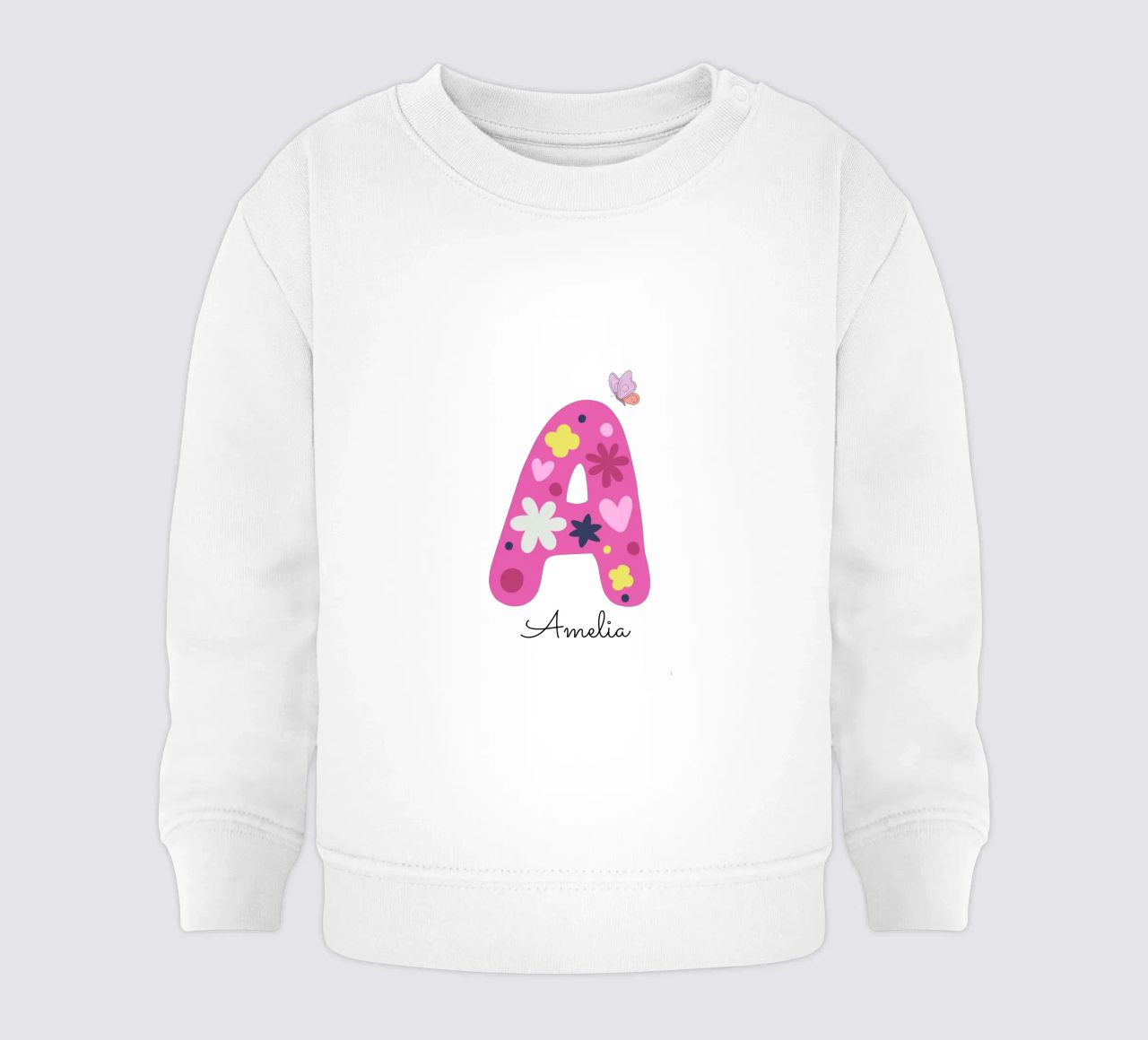 Lettrage floral ludique sweat pour bébé de Doodle Dreams Art