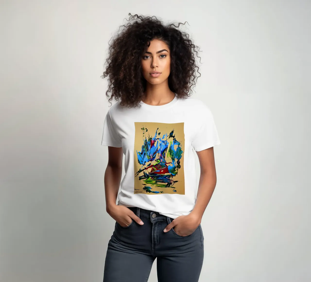 MESSAGE FROM THE HEART 10. t-shirt da Thierry Vobmann Abstract painting