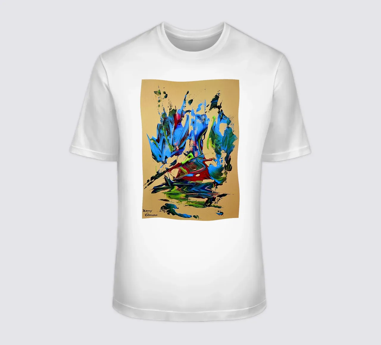 MESSAGE FROM THE HEART 10. t-shirt da Thierry Vobmann Abstract painting