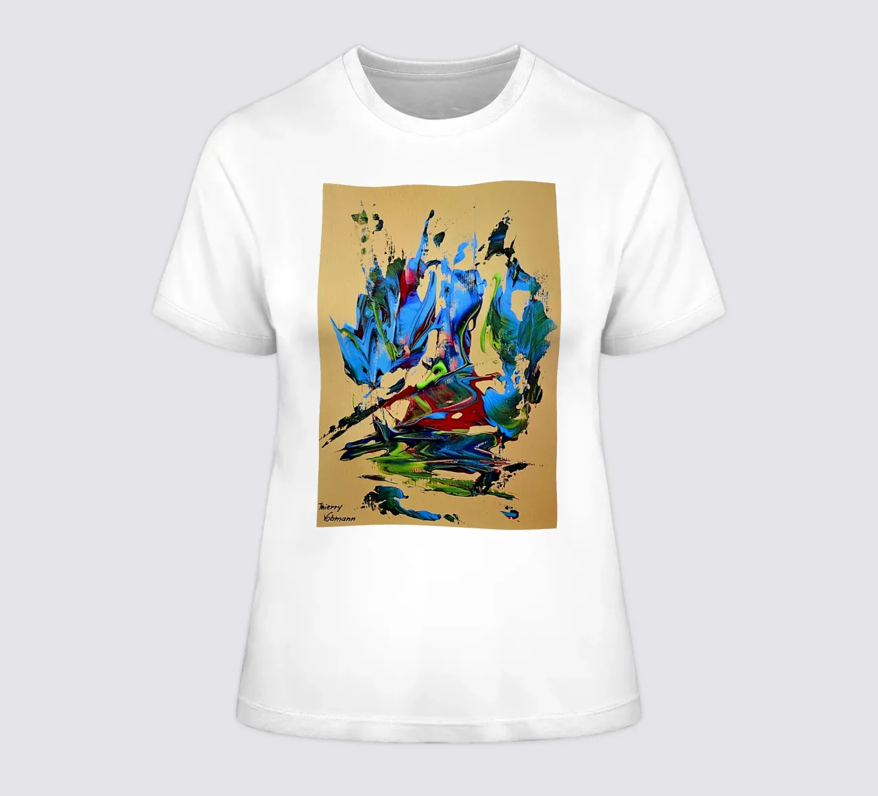 MESSAGE FROM THE HEART 10. t-shirt da donna da Thierry Vobmann Abstract painting