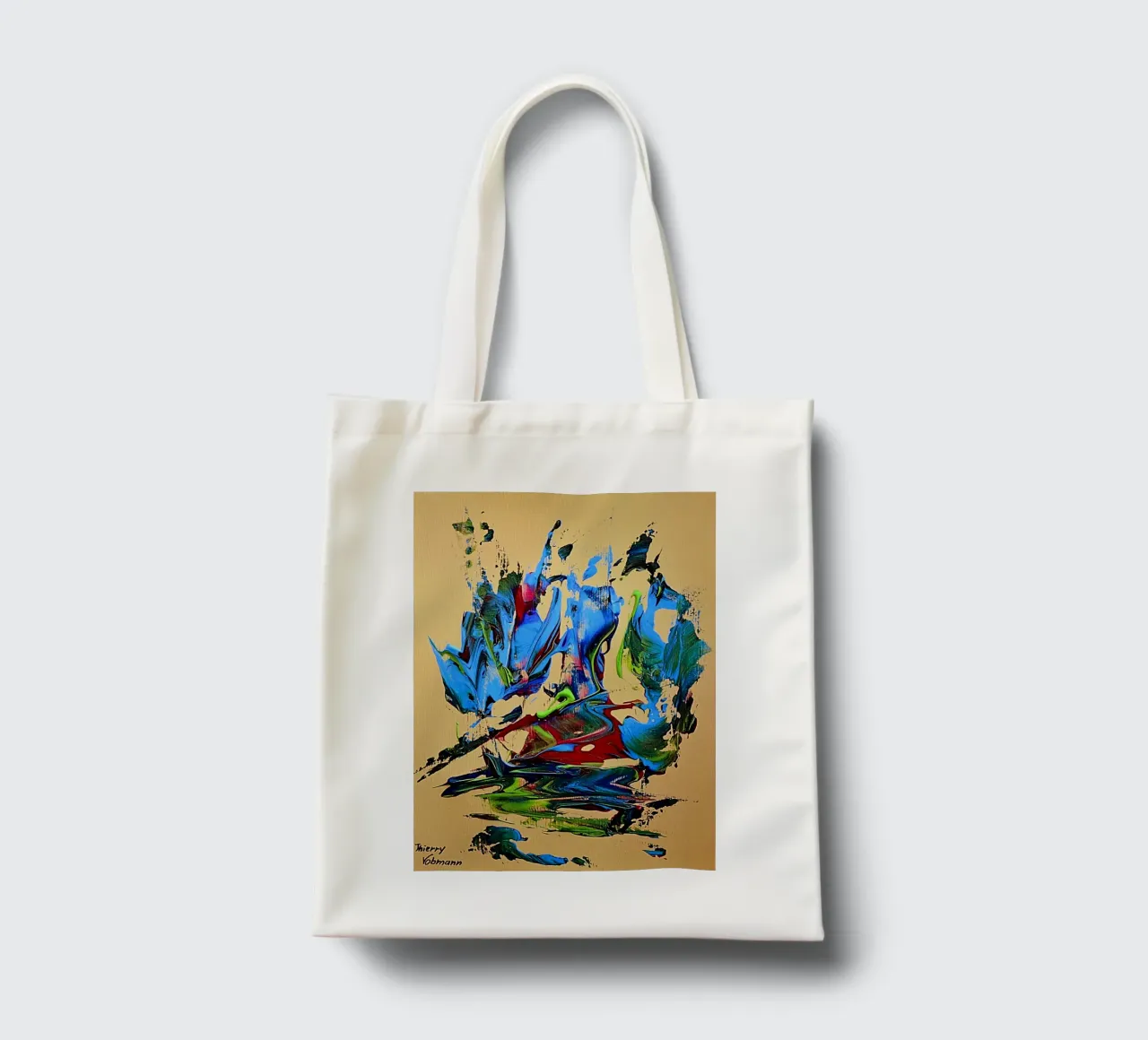 MESSAGE FROM THE HEART 10. borsa in juta da Thierry Vobmann Abstract painting