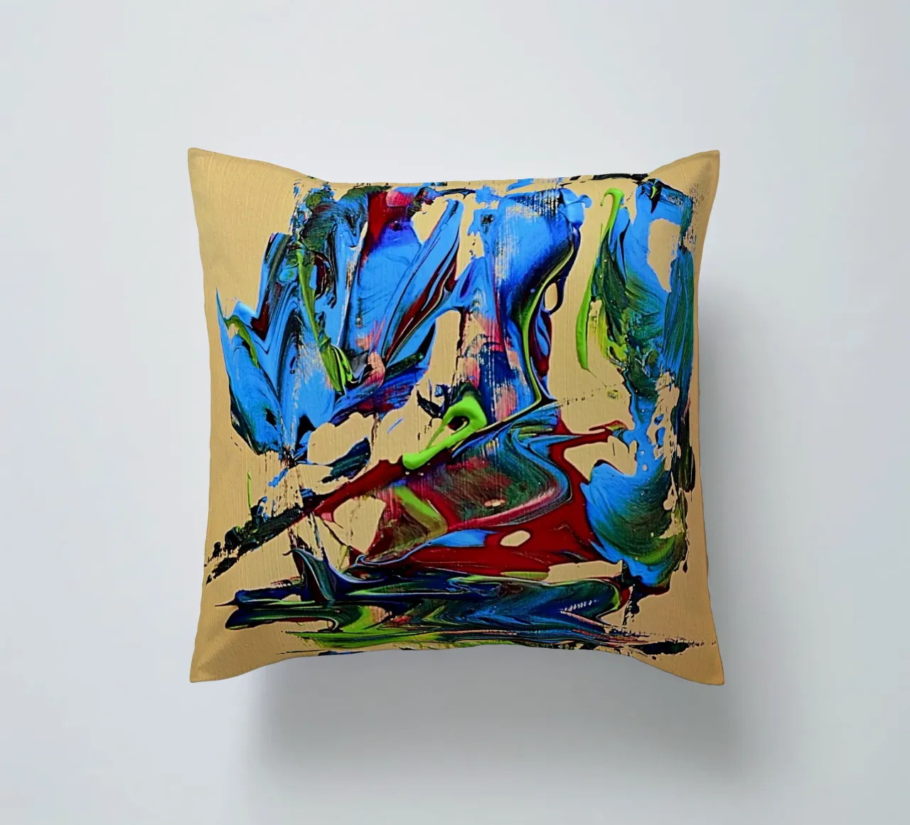 MESSAGE FROM THE HEART 10. coussin de Thierry Vobmann Abstract painting