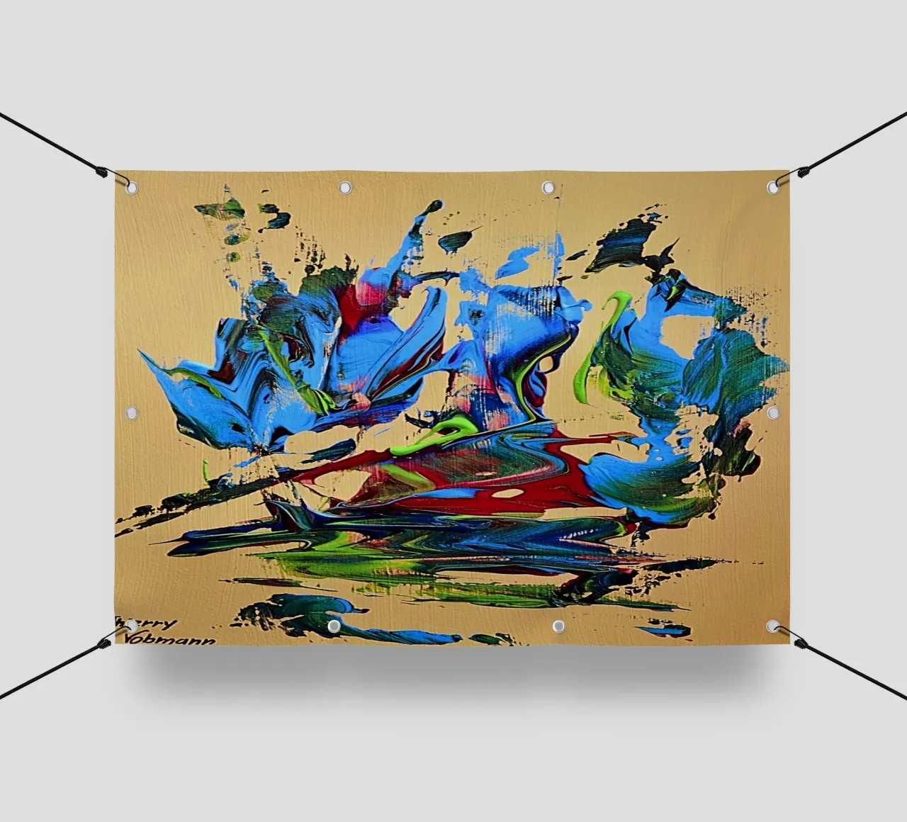 MESSAGE FROM THE HEART 10. telo in pvc da Thierry Vobmann Abstract painting