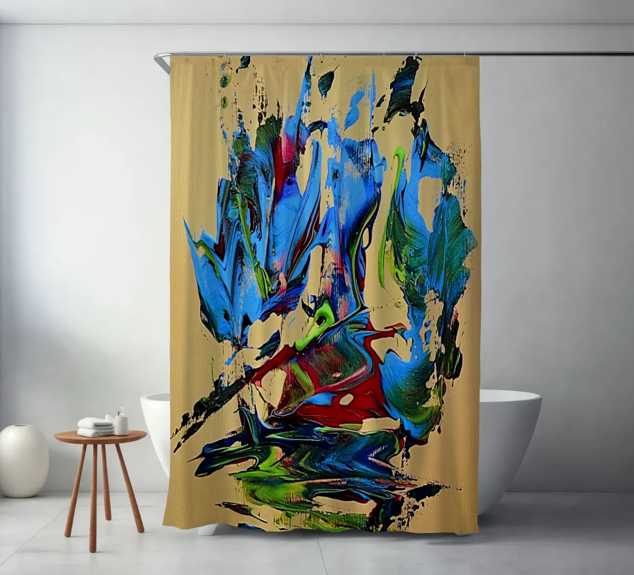 MESSAGE FROM THE HEART 10. douchegordijn van Thierry Vobmann Abstract painting