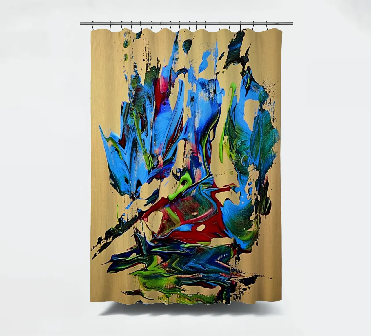 MESSAGE FROM THE HEART 10. douchegordijn van Thierry Vobmann Abstract painting