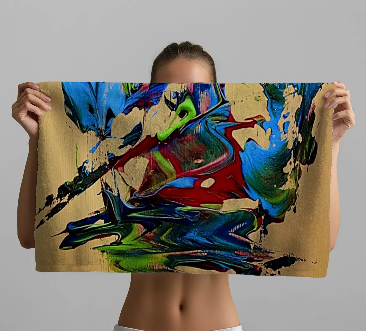 MESSAGE FROM THE HEART 10. Handtuch von Thierry Vobmann Abstract painting