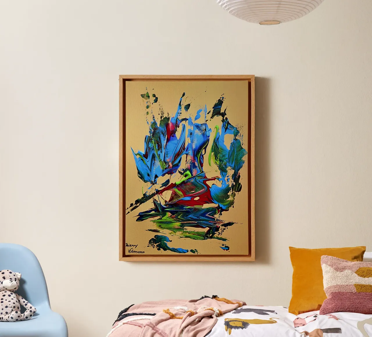 MESSAGE FROM THE HEART 10. canvas van Thierry Vobmann Abstract painting