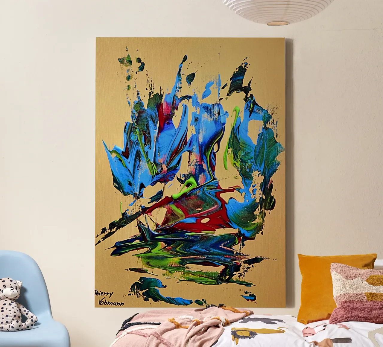 MESSAGE FROM THE HEART 10. canvas van Thierry Vobmann Abstract painting