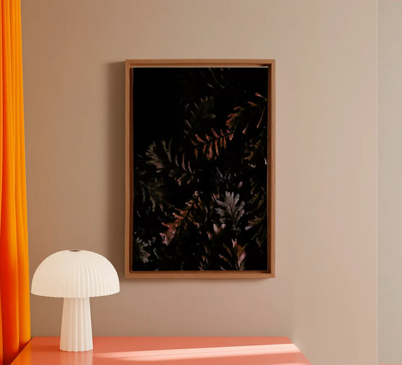 Moody Autumn Leaves tela con Cornice a cassetta da Studio Nahili